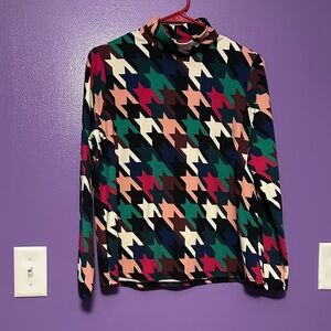 Investments Multicolor Houndstooth Turtleneck